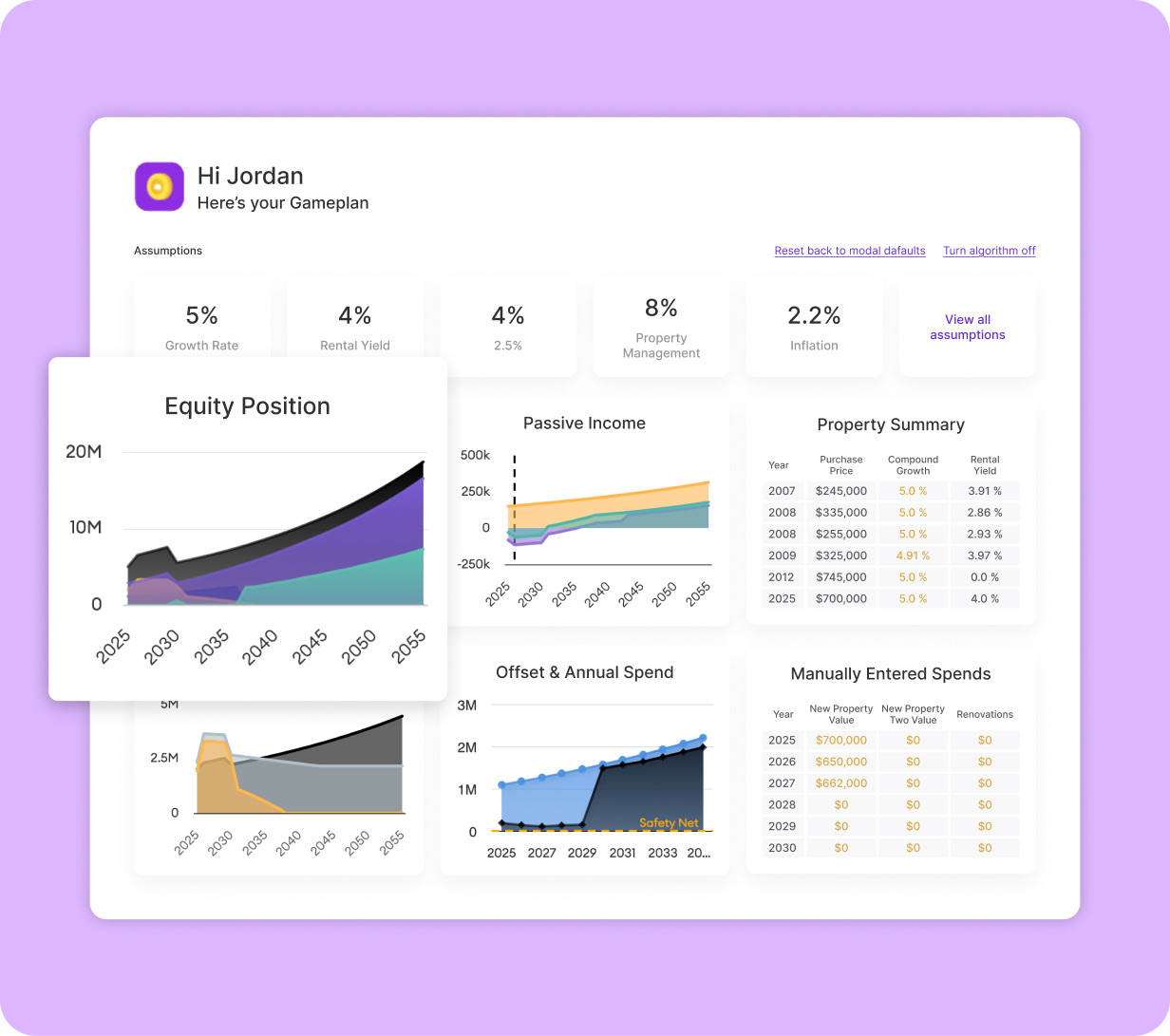 GamePLans interface